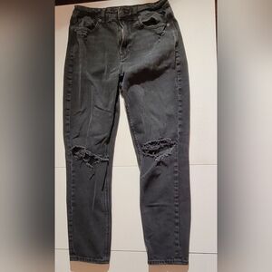 American Eagle Outfitters Charcoal Distressed High Rise Jeans